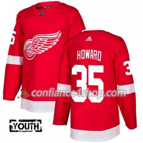 Adidas Maillot de Hockey Detroit Red Wings Jimmy Howard 35 2017-2018 Rouge Authentic - Enfant